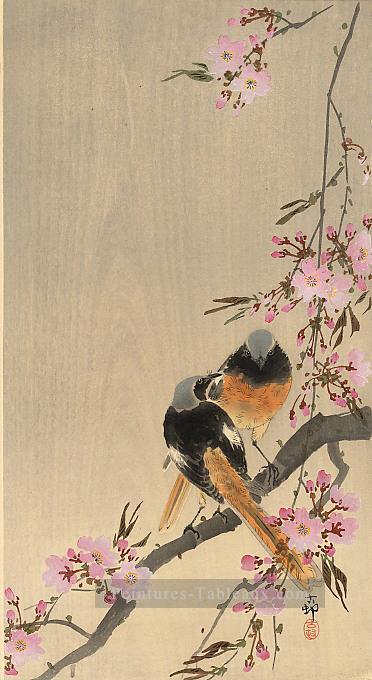 flamboyante sur Cherry branche Ohara KOSON oiseaux Peintures à l'huile
